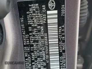 2015 Toyota Camry XLE z VIN 4T1BF1FK4FU956830, wystawiony jako Copart lot #58418565 z przebiegiem 88 771 mil mil oraz Szkoda całkowita • Salvage title. Historia ofert i sprzedaży dostępna na DreamBid. Obrazek 13.