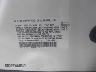2017 Honda Pilot Elite с VIN 5FNYF6H03HB091741, выставлен на аукционе IAAI как лот 42351830 с пробегом 117 005 миль миль и . История ставок и продаж доступна на DreamBid. Изображение 9.