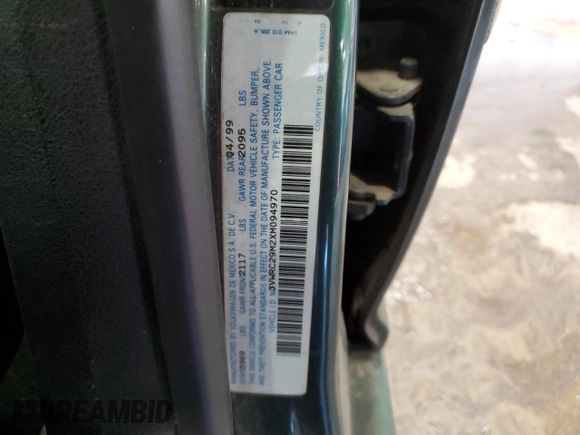 1999 Volkswagen Jetta GL z VIN 3VWRC29M2XM094970, wystawiony jako Copart lot #52618145 z przebiegiem Nie podano mil oraz Szkoda całkowita • Salvage title. Historia ofert i sprzedaży dostępna na DreamBid. Obrazek 13.
