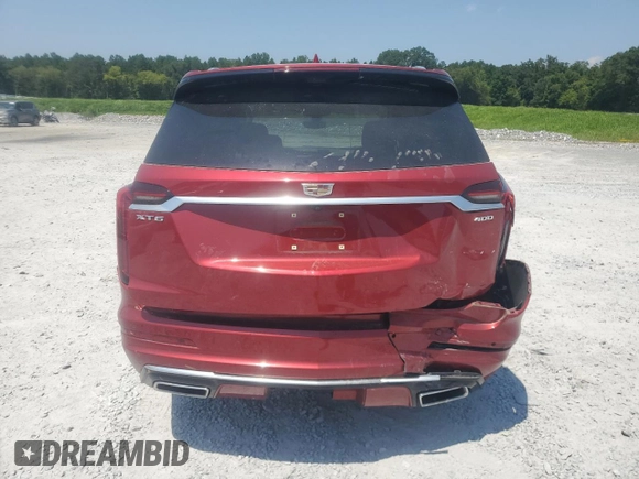2022 Cadillac XT6 Premium Luxury with VIN 1GYKPCRS2NZ103363, listed as a Copart auction lot 66564404 with 25,114 mi miles and Salvage Title. Bid and sale history available at carsss.com. Image 6.