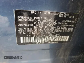 2025 Subaru Forester Limited with VIN JF2SLDRC1SH467485, listed as a Copart auction lot 63452015 with 38,681 mi miles and Salvage title. Bid and sale history available at DreamBid. Image 13.