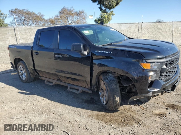 2023 Chevrolet Silverado 1500 Custom with VIN 3GCPDBEK1PG114913, listed as a Copart auction lot 45879175 with Not Provided miles and Salvage Title. Bid and sale history available at DreamBid. Image 4.