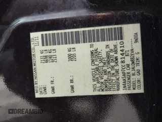 2012 Nissan Maxima SV with VIN 1N4AA5AP7CC814410, listed as a IAAI auction lot 42636484 with 144,363 mi miles and . Bid and sale history available at DreamBid. Image 9.