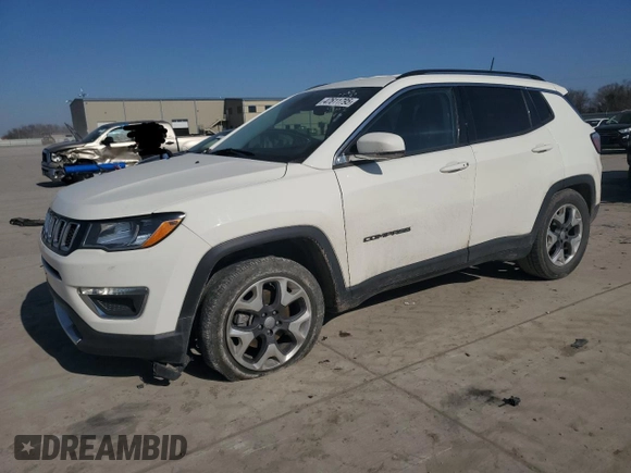 2020 Jeep Compass Limited with VIN 3C4NJCCB0LT229707, listed as a Copart auction lot 47611795 with 95,980 mi miles and Salvage Title. Bid and sale history available at DreamBid. Image 1.