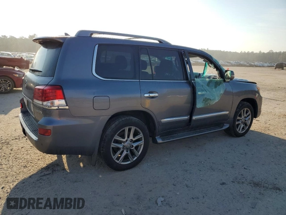 2015 Lexus LX 570 with VIN JTJHY7AX9F4166130, listed as a Copart auction lot 43653595 with 105,108 mi miles and Salvage Title. Bid and sale history available at DreamBid. Image 3.