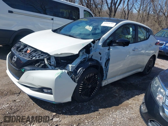 2023 Nissan LEAF SV Plus with VIN 1N4CZ1CV2PC557412, listed as a IAAI auction lot 41814701 with 28,513 mi miles and . Bid and sale history available at DreamBid. Image 23.