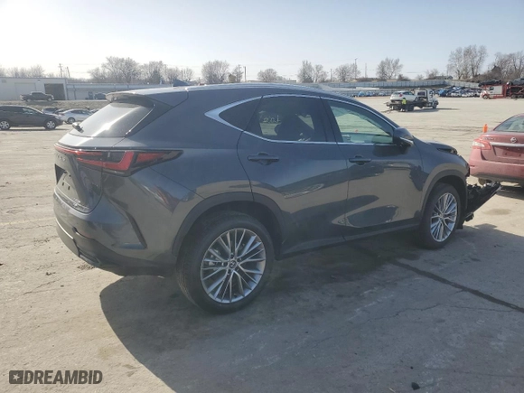 2025 Lexus NX with VIN 2T2GKCEZ8SC048481, listed as a Copart auction lot 47805105 with 0 mi miles and Salvage Title. Bid and sale history available at carsss.com. Image 3.