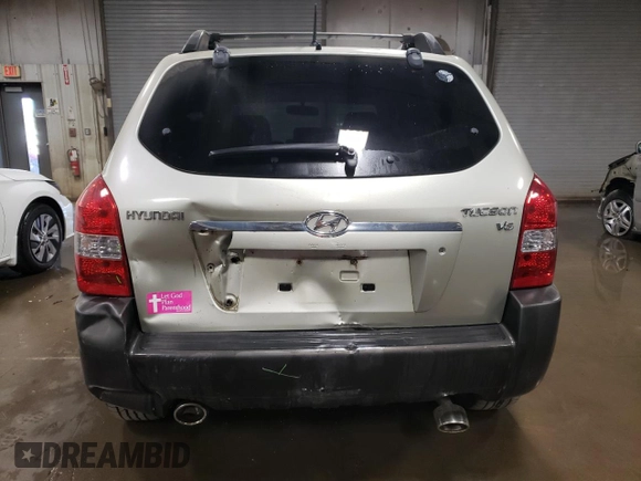 2007 Hyundai Tucson SE with VIN KM8JN12D77U589932, listed as a Copart auction lot 76968704 with 76,996 mi miles and Salvage Title. Bid and sale history available at carsss.com. Image 6.