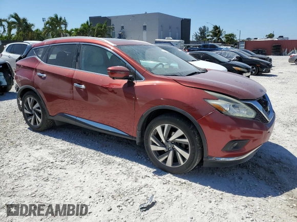 2017 Nissan Murano Platinum with VIN 5N1AZ2MG0HN124034, listed as a Copart auction lot 48555315 with 105,538 mi miles and Non Repairable. Bid and sale history available at DreamBid. Image 4.