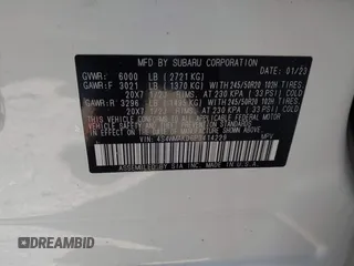 2023 Subaru Ascent Onyx Limited с VIN 4S4WMAKD6P3414229, выставлен на аукционе IAAI как лот 41332340 с пробегом 951 миль миль и . История ставок и продаж доступна на DreamBid. Изображение 9.
