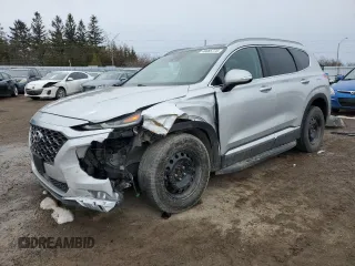 2019 Hyundai Santa Fe Preferred z VIN 5NMS3CAA0KH093792, wystawiony jako Copart lot #46885775 z przebiegiem 134 510 mil mil oraz Szkoda całkowita • Salvage title. Historia ofert i sprzedaży dostępna na DreamBid. Obrazek 1.
