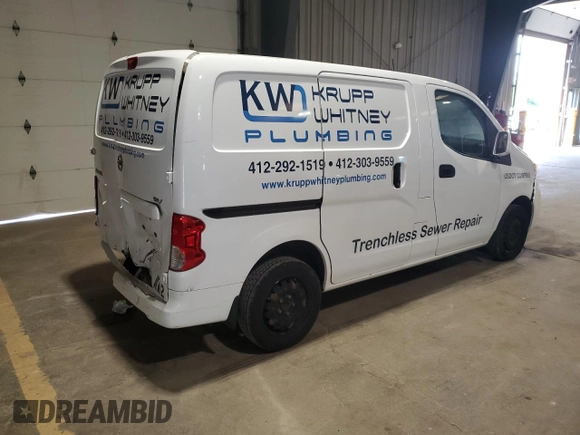 2020 Nissan NV200 S with VIN 3N6CM0KN4LK708370, listed as a Copart auction lot 57563745 with 108,786 mi miles and Salvage title. Bid and sale history available at DreamBid. Image 3.