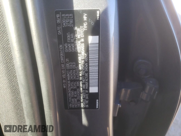2019 Volvo XC60 Momentum with VIN LYVA22RK0KB214636, listed as a Copart auction lot 87368684 with 63,570 mi miles and Salvage title. Bid and sale history available at DreamBid. Image 12.