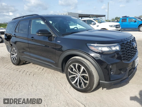 2025 Ford Explorer ST-Line with VIN 1FMUK7KH5SGB97289, listed as a Copart auction lot 58776885 with 985 mi miles and Salvage title. Bid and sale history available at DreamBid. Image 4.
