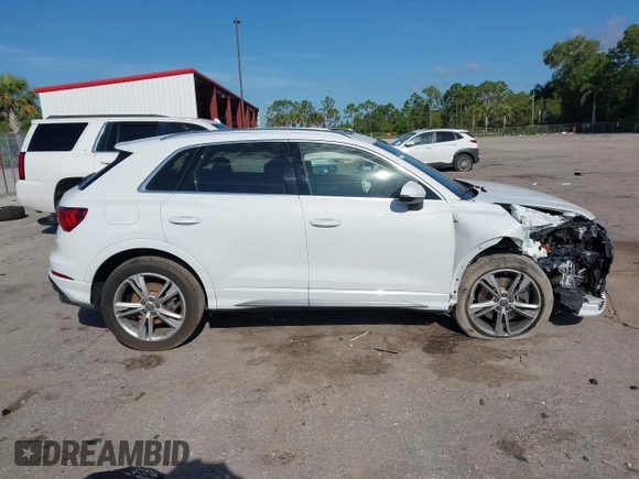 2019 Audi Q3 S line Premium with VIN WA1DECF32K1084030, listed as a IAAI auction lot 42528662 with 34,498 mi miles and . Bid and sale history available at DreamBid. Image 13.