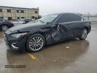 2021 Infiniti Q50 Luxe z VIN JN1EV7BP5MM706988, wystawiony jako Copart lot #43010855 z przebiegiem 80 701 mil mil oraz Szkoda całkowita • Salvage title. Historia ofert i sprzedaży dostępna na DreamBid. Obrazek 1.