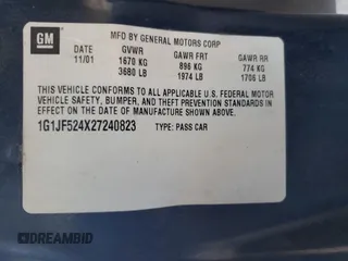 2002 Chevrolet Cavalier LS with VIN 1G1JF524X27240823, listed as a Copart auction lot 88822755 with 212,110 mi miles and Salvage Title. Bid and sale history available at DreamBid. Image 15.