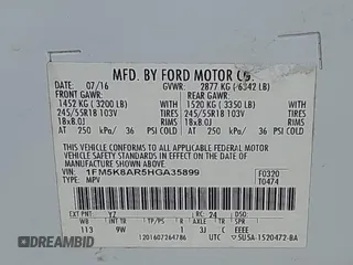 2017 Ford Police Interceptor Utility с VIN 1FM5K8AR5HGA35899, выставлен на аукционе IAAI как лот 42379334 с пробегом 207 272 миль миль и . История ставок и продаж доступна на DreamBid. Изображение 9.