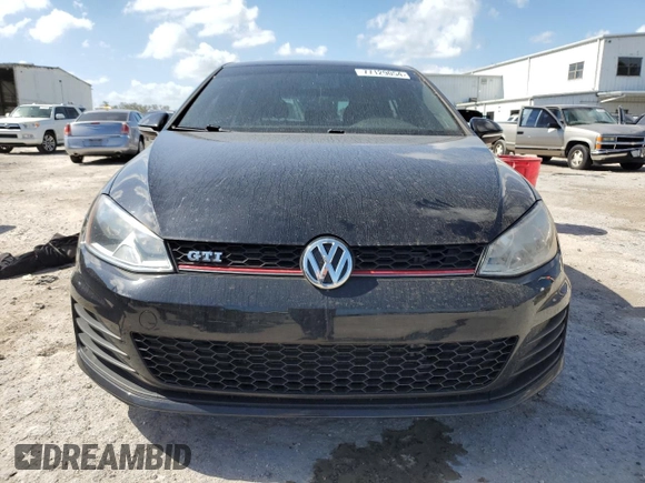 2017 Volkswagen Golf GTI S with VIN 3VW4T7AU6HM033285, listed as a Copart auction lot 77129054 with 55,781 mi miles and Salvage Title. Bid and sale history available at carsss.com. Image 5.