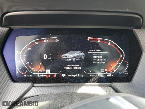 2023 BMW 2 Series 228i xDrive with VIN WBA73AK05P7M55059, listed as a Copart auction lot 49292115 with 14,704 mi miles and Salvage Title. Bid and sale history available at carsss.com. Image 9.