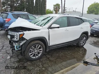 2023 GMC Terrain SLT with VIN 3GKALPEG8PL137764, listed as a Copart auction lot 48786345 with 61,801 mi miles and Salvage Title. Bid and sale history available at carsss.com. Image 1.