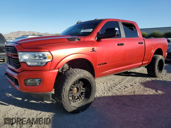 2021 Ram 2500 Laramie with VIN 3C6UR5FL6MG594415, listed as a Copart auction lot 75333454 with 63,082 mi miles and Salvage Title. Bid and sale history available at carsss.com. Image 1.