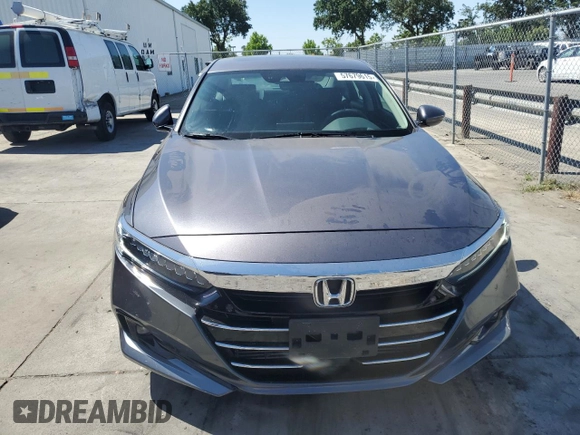 2021 Honda Accord Touring with VIN 1HGCV2F98MA010065, listed as a Copart auction lot 57679615 with 16,748 mi miles and Salvage title. Bid and sale history available at DreamBid. Image 5.