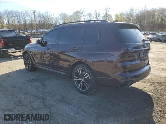 2022 BMW X7 xDrive40i z VIN 5UXCW2C00N9K81494, wystawiony jako Copart lot #51406425 z przebiegiem Nie podano mil oraz Szkoda całkowita • Salvage title. Historia ofert i sprzedaży dostępna na DreamBid. Obrazek 2.