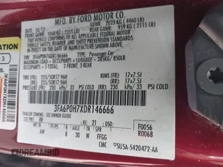 2013 Ford Fusion SE with VIN 3FA6P0H7XDR146666, listed as a IAAI auction lot 42435111 with 122,252 mi miles and . Bid and sale history available at DreamBid. Image 9.