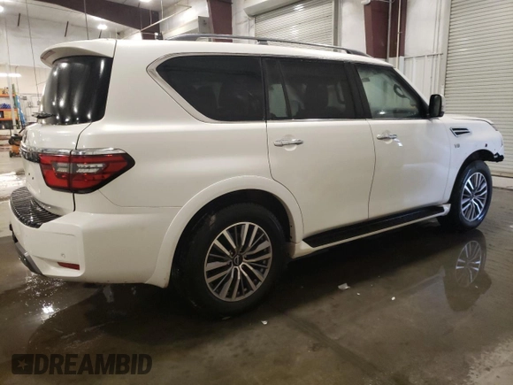 2022 Nissan Armada SV with VIN JN8AY2AD3N9675519, listed as a Copart auction lot 88018885 with 75,802 mi miles and Salvage Title. Bid and sale history available at carsss.com. Image 3.