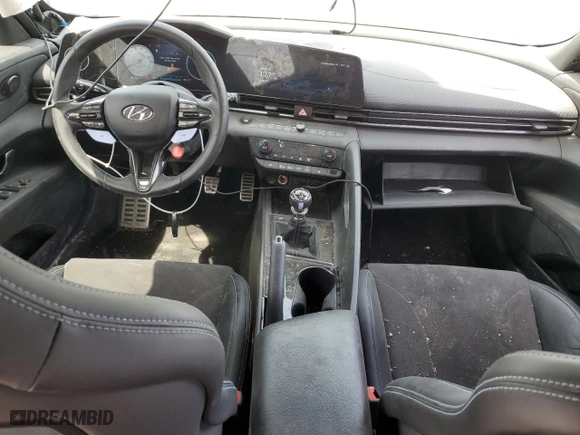 2023 Hyundai Elantra N with VIN KMHLW4AK9PU014867, listed as a Copart auction lot 49674295 with 46,886 mi miles and Salvage Title. Bid and sale history available at carsss.com. Image 8.