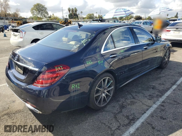 2020 Mercedes-Benz S-Class S 560 with VIN W1KUG8DB4LA569882, listed as a Copart auction lot 45408425 with 27,361 mi miles and Salvage Title. Bid and sale history available at carsss.com. Image 3.