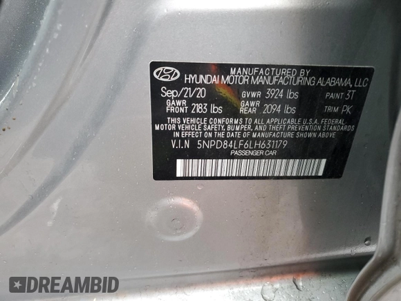 2020 Hyundai Elantra Value Edition z VIN 5NPD84LF6LH631179, wystawiony jako Copart lot #83842914 z przebiegiem 27 003 mil mil oraz Szkody całkowita. Historia ofert i sprzedaży dostępna na DreamBid. Obrazek 13.