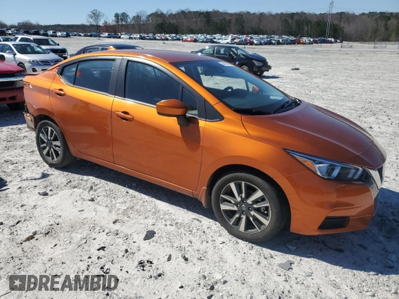 2022 Nissan Versa SV with VIN 3N1CN8EV5NL841939, listed as a Copart auction lot 48990195 with 57,076 mi miles and Salvage title. Bid and sale history available at DreamBid. Image 4.
