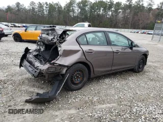 2015 Honda Civic Sedan LX with VIN 19XFB2F57FE248961, listed as a Copart auction lot 46112165 with 49,502 mi miles and Salvage Title. Bid and sale history available at carsss.com. Image 3.