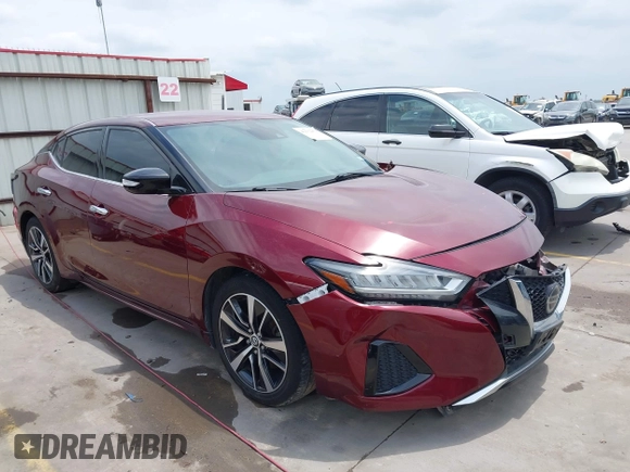 2020 Nissan Maxima SV with VIN 1N4AA6CV3LC386062, listed as a IAAI auction lot 42132959 with 40,098 mi miles and . Bid and sale history available at DreamBid. Image 1.