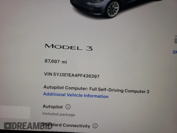 2023 Tesla Model 3 с VIN 5YJ3E1EA4PF436397, выставлен на аукционе Copart как лот 64508785 с пробегом 87 697 миль миль и Чистый • Clean title. История ставок и продаж доступна на DreamBid. Изображение 9.