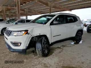 2021 Jeep Compass 80th Anniversary with VIN 3C4NJDEB7MT513520, listed as a Copart auction lot 57634195 with 45,243 mi miles and Salvage title. Bid and sale history available at DreamBid. Image 1.
