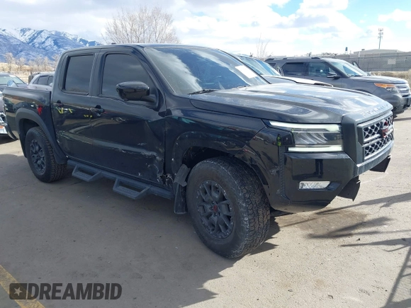 2023 Nissan Frontier SV with VIN 1N6ED1EK0PN658048, listed as a IAAI auction lot 41383407 with 13,744 mi miles and . Bid and sale history available at DreamBid. Image 1.