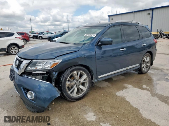 2015 Nissan Pathfinder SV with VIN 5N1AR2MN9FC703515, listed as a Copart auction lot 58198325 with 154,468 mi miles and Salvage title. Bid and sale history available at DreamBid. Image 1.