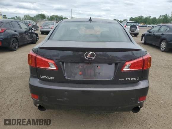 2009 Lexus IS 250 with VIN JTHCK262195028304, listed as a Copart auction lot 61438245 with 152,572 mi miles and Salvage title. Bid and sale history available at DreamBid. Image 6.