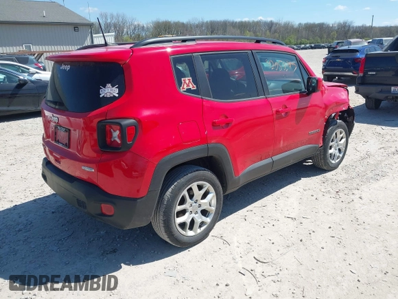 2018 Jeep Renegade Latitude with VIN ZACCJBBB7JPH12067, listed as a IAAI auction lot 42050297 with 103,916 mi miles and . Bid and sale history available at carsss.com. Image 4.