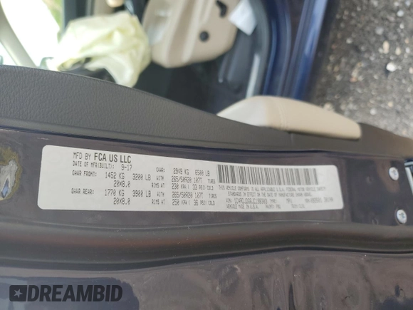 2018 Dodge Durango GT with VIN 1C4RDJDG6JC198303, listed as a Copart auction lot 59262005 with 98,240 mi miles and Salvage title. Bid and sale history available at DreamBid. Image 14.