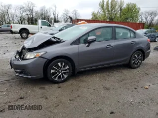 2014 Honda Civic Sedan EX with VIN 19XFB2F86EE211067, listed as a Copart auction lot 52796235 with 117,107 mi miles and Salvage Title. Bid and sale history available at carsss.com. Image 1.