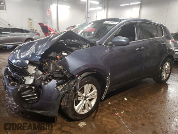2018 Kia Sportage LX z VIN KNDPMCAC0J7377594, wystawiony jako Copart lot #47605865 z przebiegiem 155 398 mil mil oraz Szkoda całkowita • Salvage title. Historia ofert i sprzedaży dostępna na DreamBid. Obrazek 1.