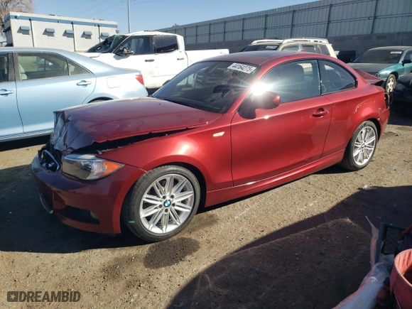2013 BMW 1 Series 128i with VIN WBAUP9C51DVS94863, listed as a Copart auction lot 44164275 with 71,162 mi miles and Salvage Title. Bid and sale history available at carsss.com. Image 1.