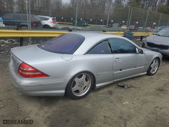 2002 Mercedes-Benz CL-Class AMG with VIN WDBPJ73J72A023103, listed as a Copart auction lot 86145564 with 0 mi miles and Salvage Title. Bid and sale history available at carsss.com. Image 3.