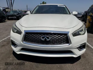 2018 Infiniti Q50 Luxe with VIN JN1EV7APXJM350096, listed as a Copart auction lot 59754334 with 46,798 mi miles and Salvage title. Bid and sale history available at DreamBid. Image 5.