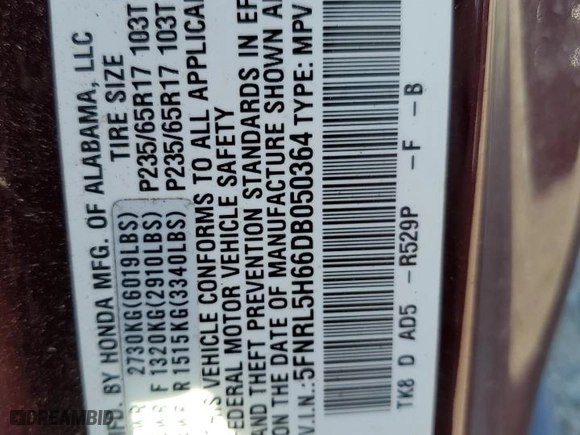2013 Honda Odyssey EX-L with VIN 5FNRL5H66DB050364, listed as a Copart auction lot 49328325 with 84,002 mi miles and Salvage Title. Bid and sale history available at carsss.com. Image 13.