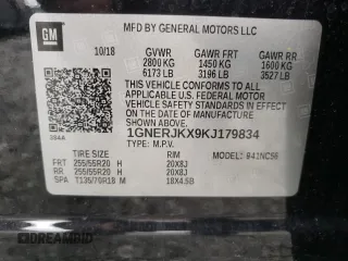 2019 Chevrolet Traverse RS с VIN 1GNERJKX9KJ179834, выставлен на аукционе Copart как лот 58922775 с пробегом 237 033 миль миль и Чистый • Clean title. История ставок и продаж доступна на DreamBid. Изображение 13.